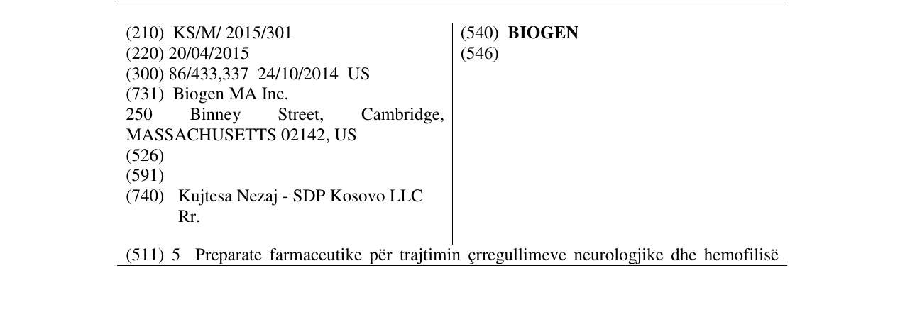 Zëri i markës BIOGEN në buletin