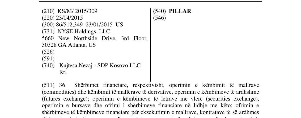 Zëri i markës PILLAR në buletin