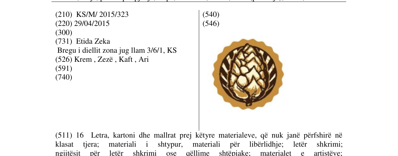 Zëri i markës Markë figurative në buletin