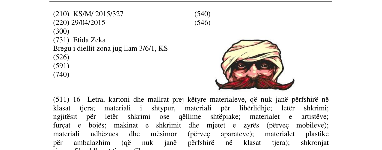 Zëri i markës Markë figurative në buletin