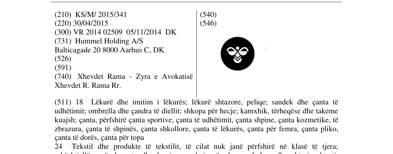 Zëri i markës Markë figurative në buletin