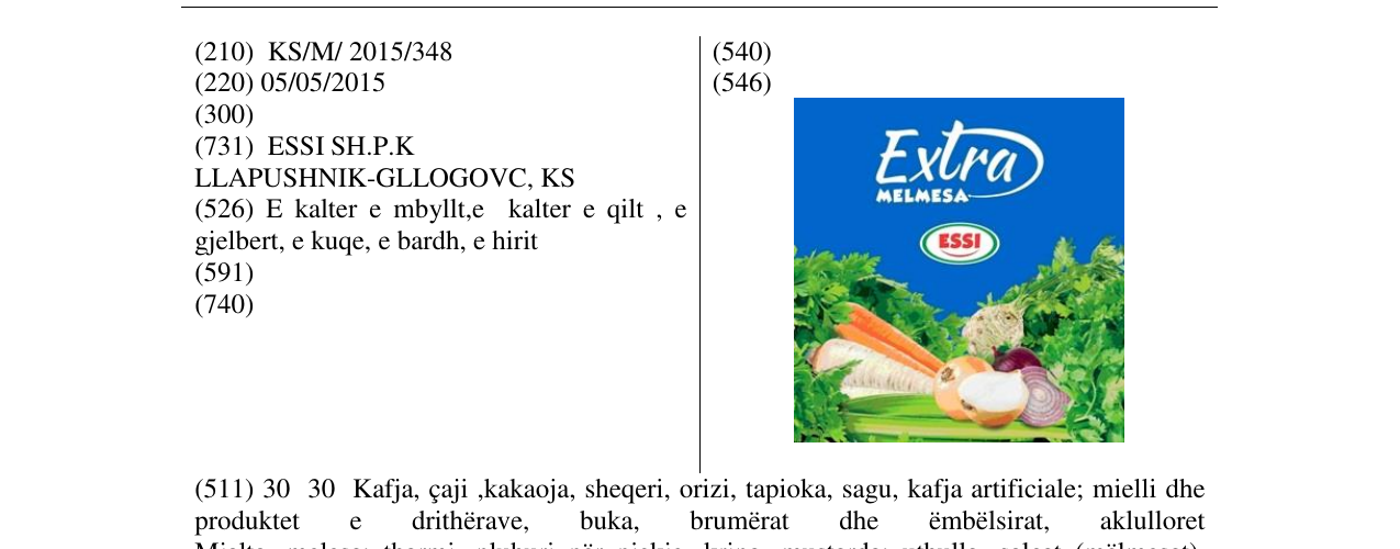 Zëri i markës Extra melmesa ESSI në buletin