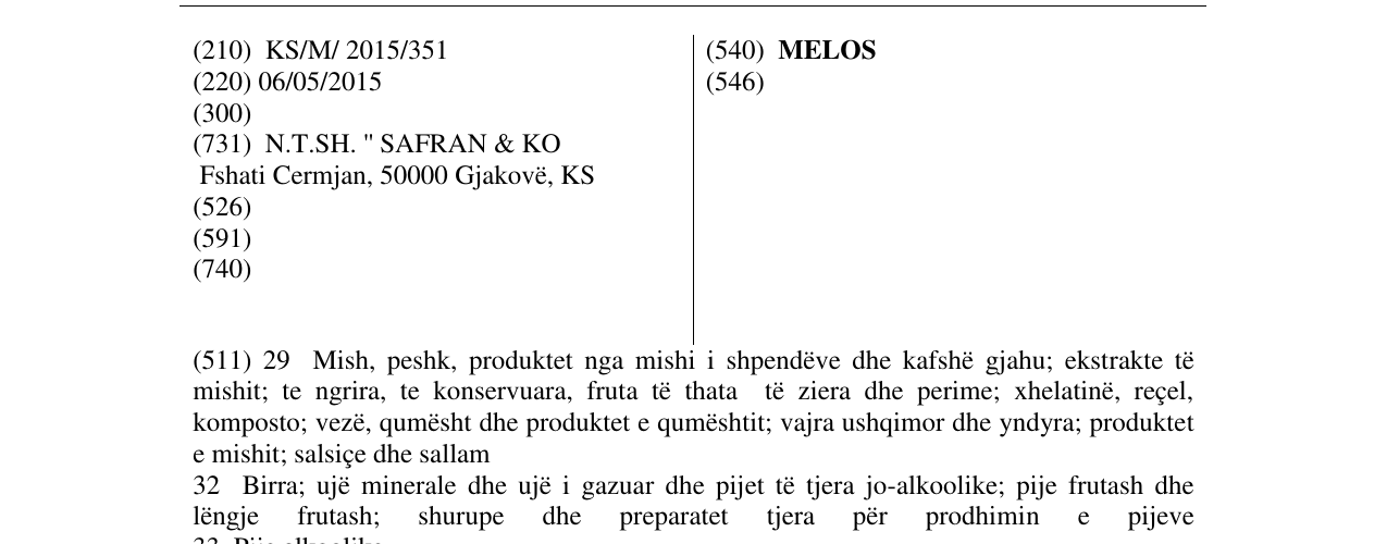 Zëri i markës MELOS në buletin
