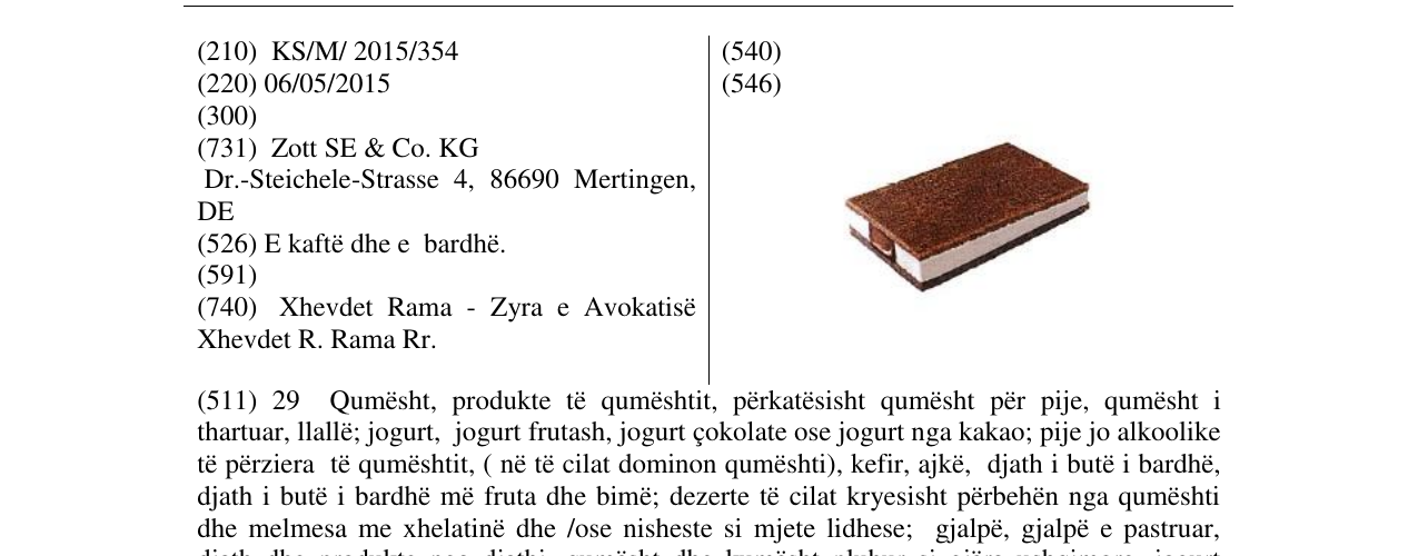 The entry of the trademark Figurative mark in the bulletin