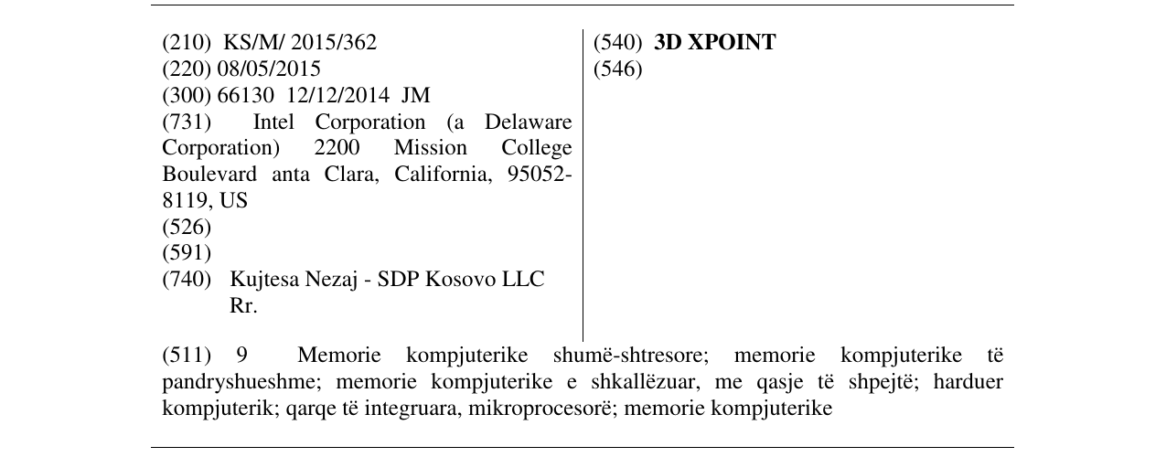 Zëri i markës 3D XPOINT në buletin