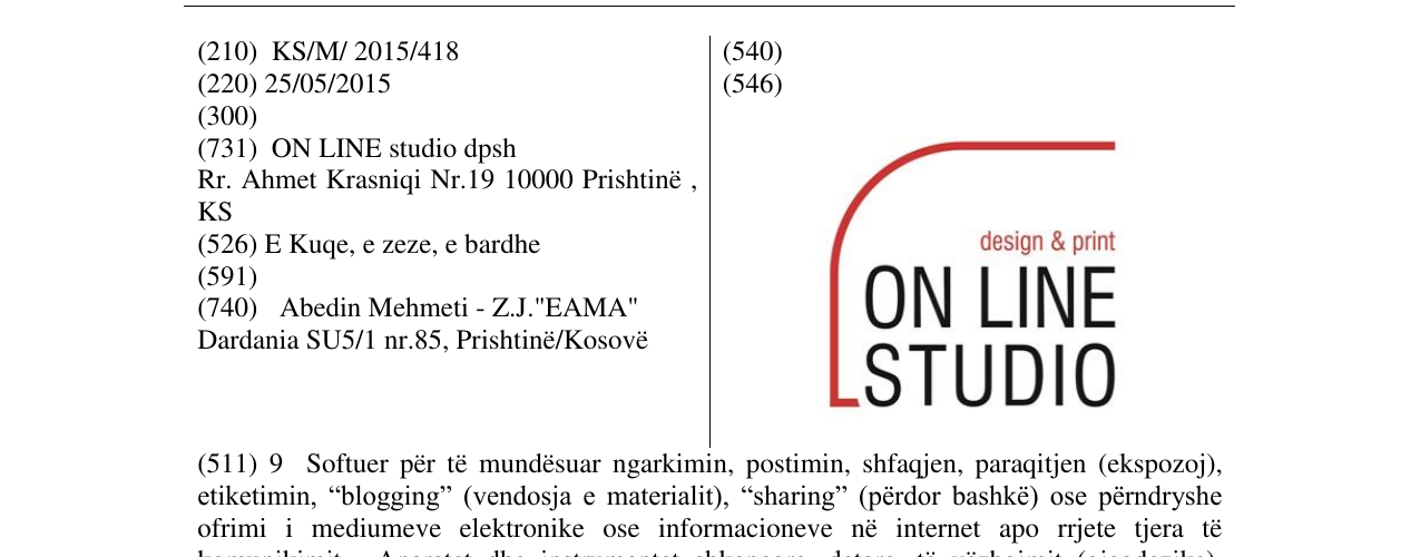 Zëri i markës ON LINE STUDIO në buletin