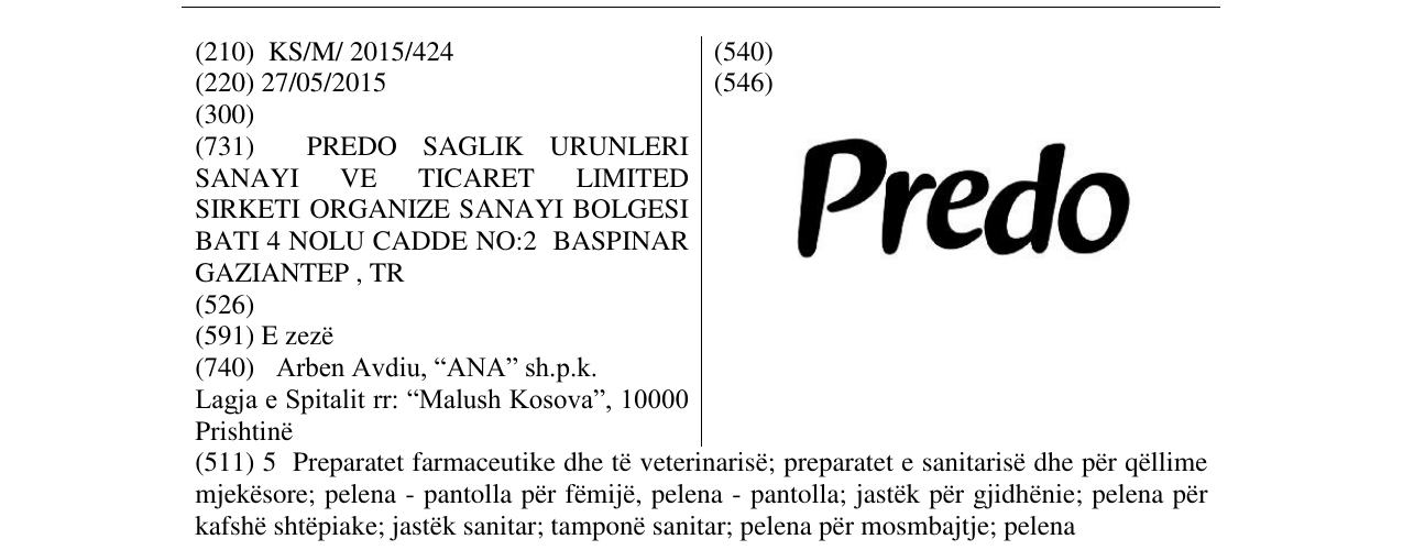 Zëri i markës Predo në buletin