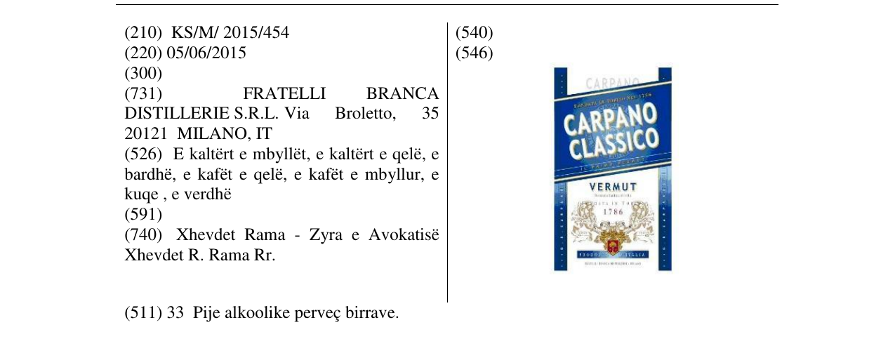 Zëri i markës Markë figurative në buletin