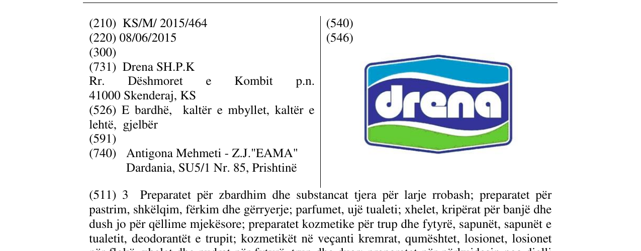 Zëri i markës drena në buletin