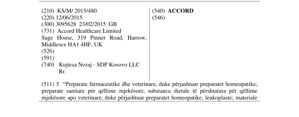 Zëri i markës ACCORD në buletin