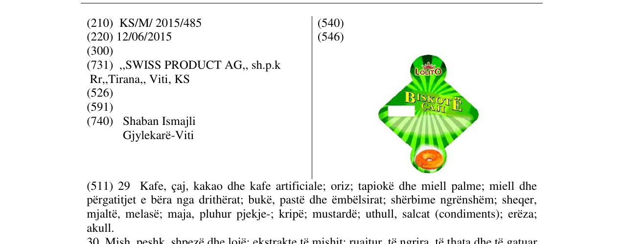 Zëri i markës Markë figurative në buletin