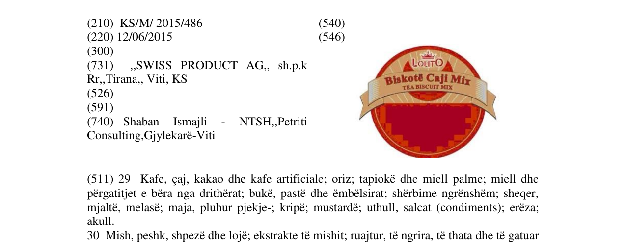 Zëri i markës Markë figurative në buletin
