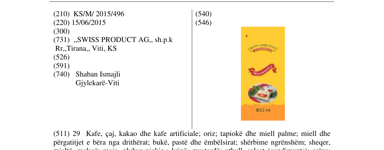 Zëri i markës Markë figurative në buletin