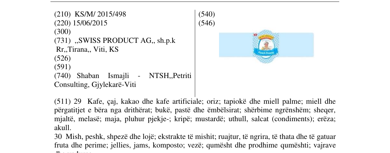 Zëri i markës Markë figurative në buletin