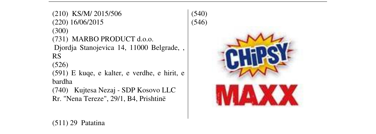 Zëri i markës CHiPSY MAXX në buletin