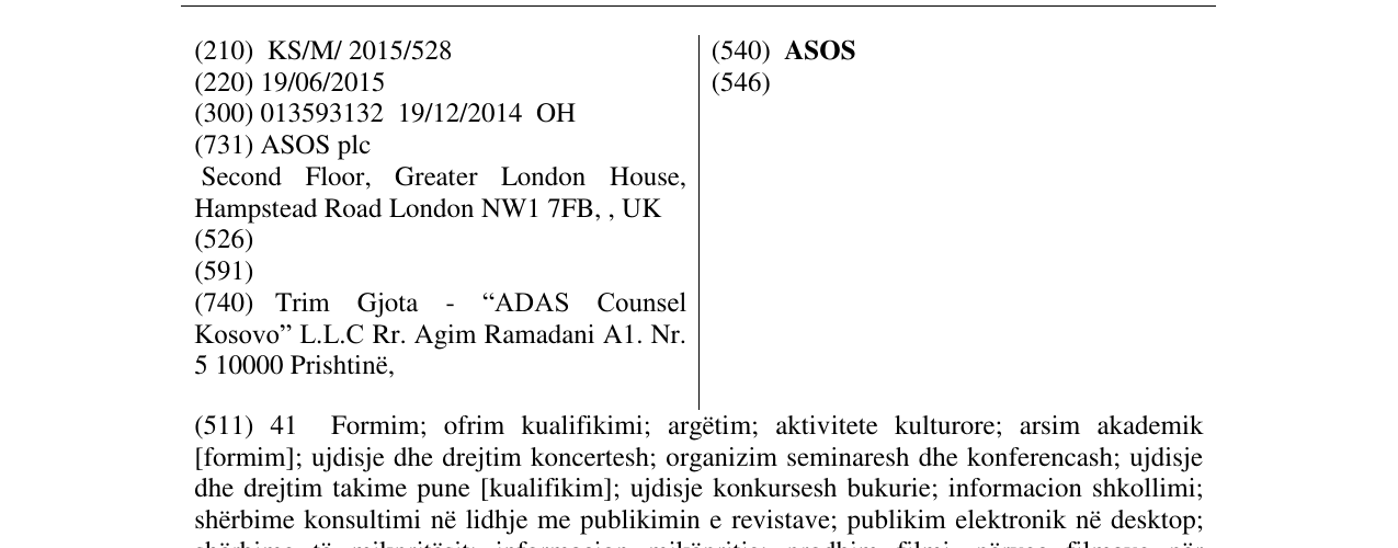 Zëri i markës ASOS në buletin