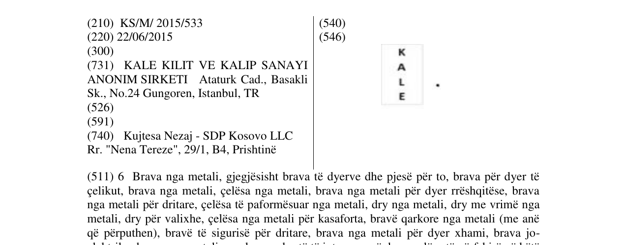Zëri i markës KALE në buletin