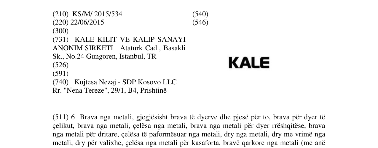 Zëri i markës KALE në buletin