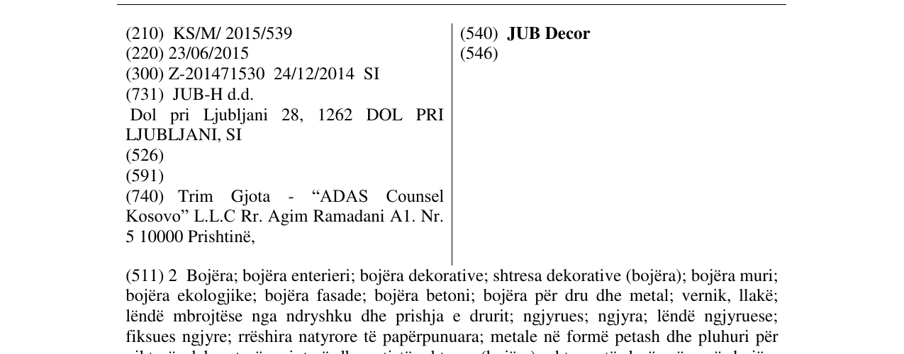 Zëri i markës JUB Decor në buletin