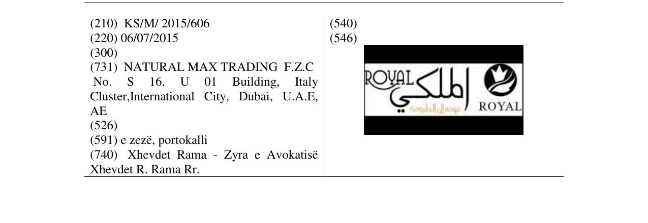 Zëri i markës ROYAL në buletin