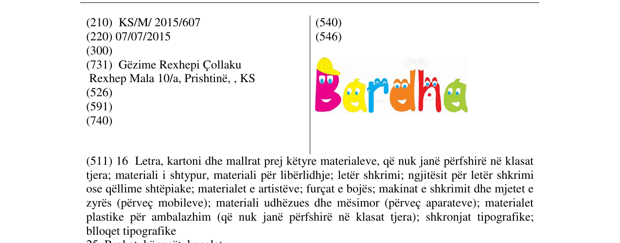 Zëri i markës Bardha në buletin
