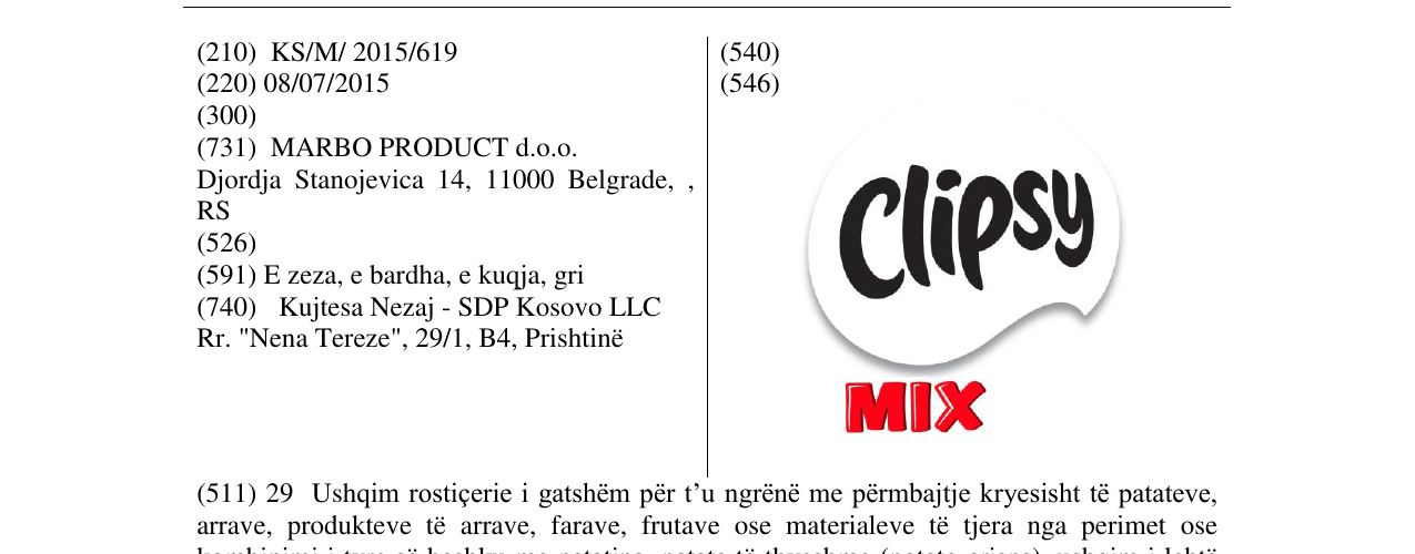 Zëri i markës Clipsy MIX në buletin