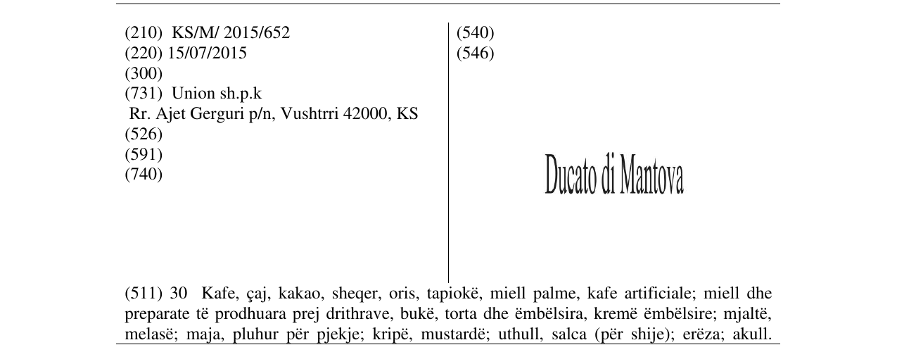 Zëri i markës Markë figurative në buletin