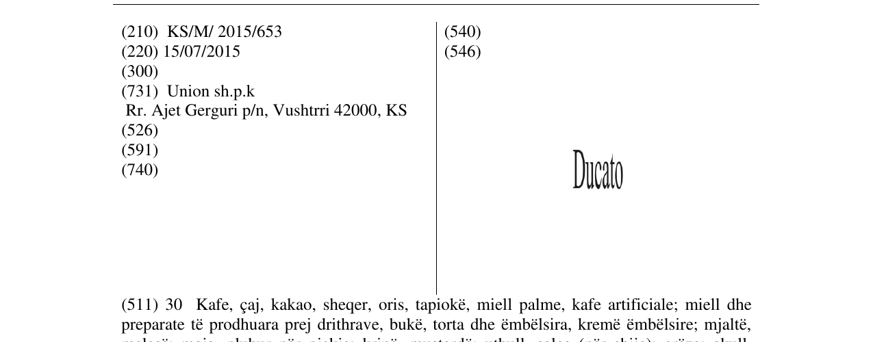 Zëri i markës Markë figurative në buletin