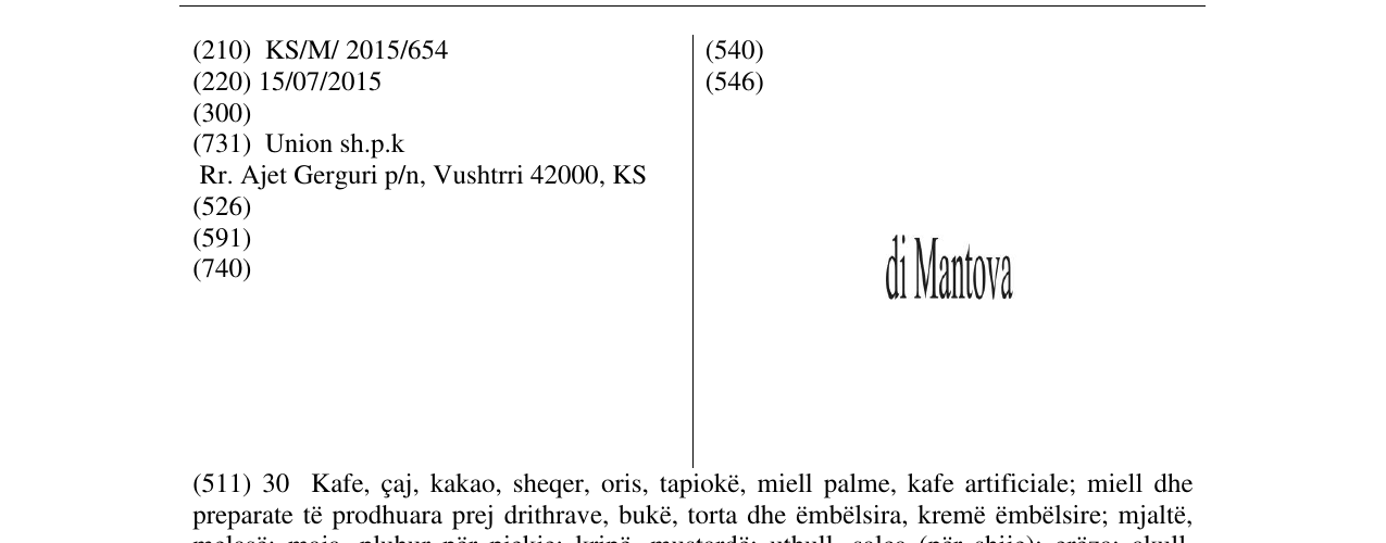 Zëri i markës Markë figurative në buletin