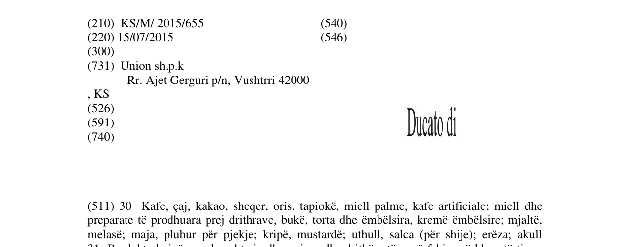 Zëri i markës Markë figurative në buletin