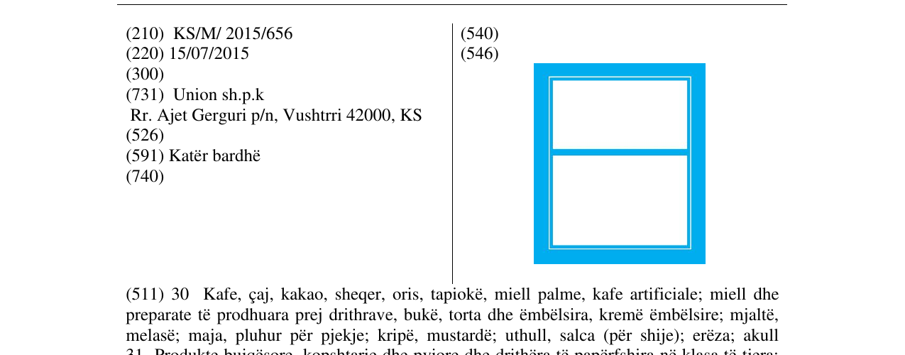 Zëri i markës Markë figurative në buletin