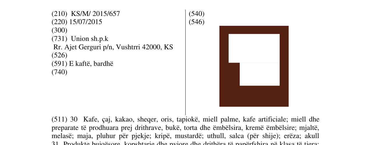 Zëri i markës Markë figurative në buletin