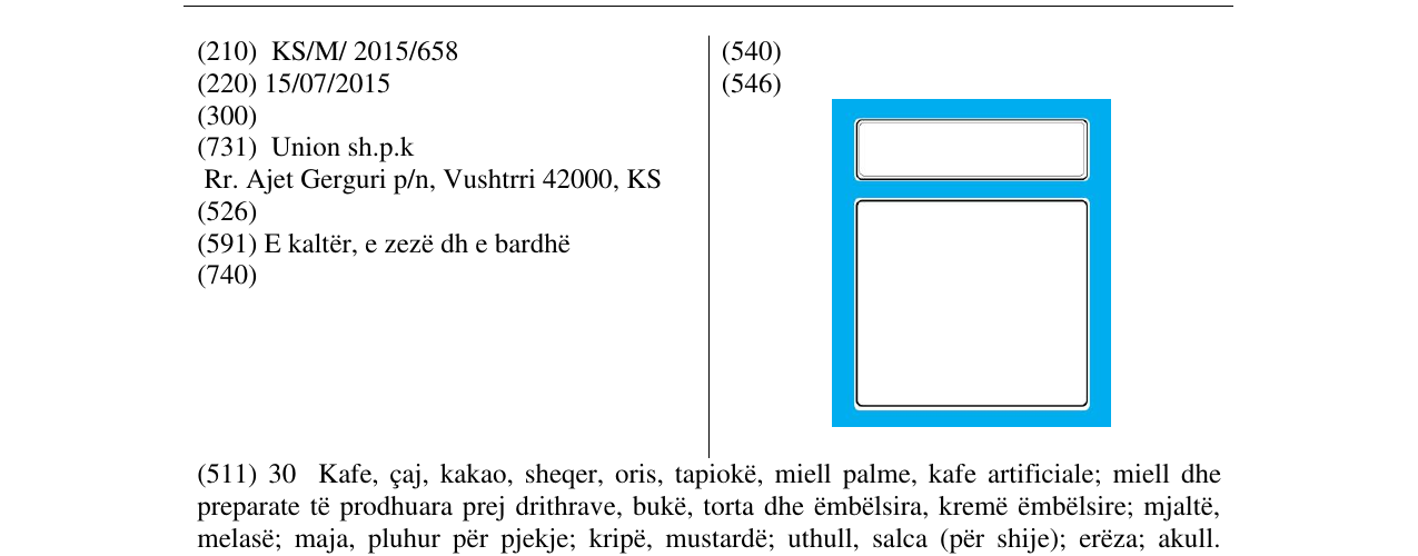Zëri i markës Markë figurative në buletin