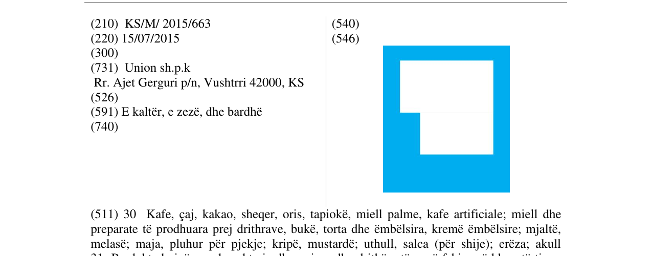 Zëri i markës Markë figurative në buletin