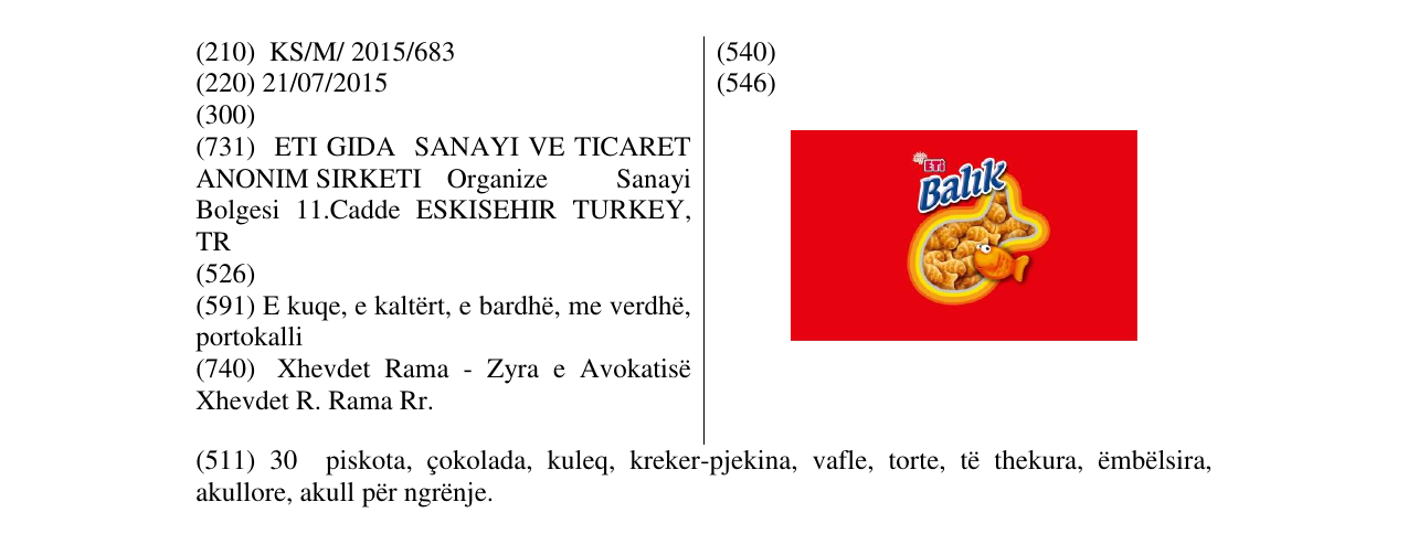 Zëri i markës Markë figurative në buletin