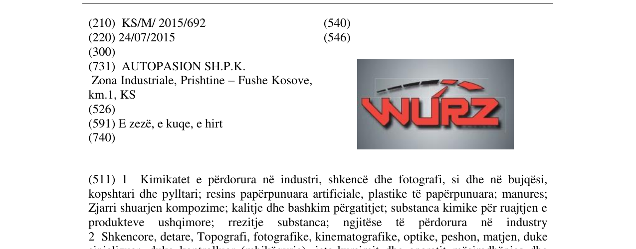 Zëri i markës Markë figurative në buletin