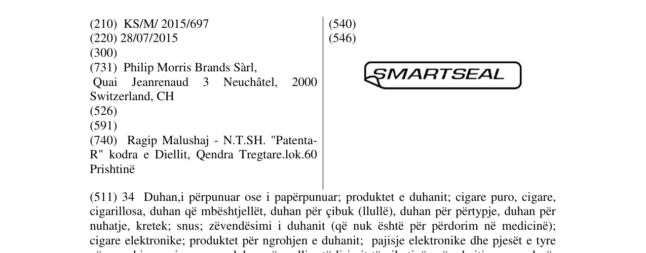 Zëri i markës Markë figurative në buletin
