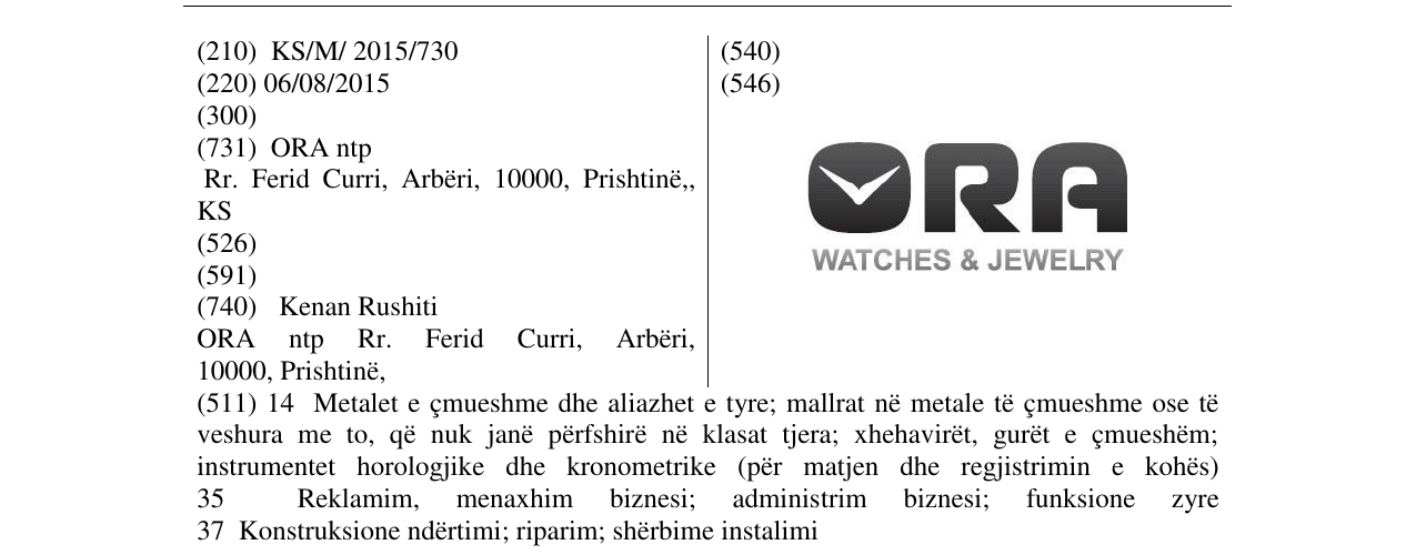Zëri i markës Markë figurative në buletin