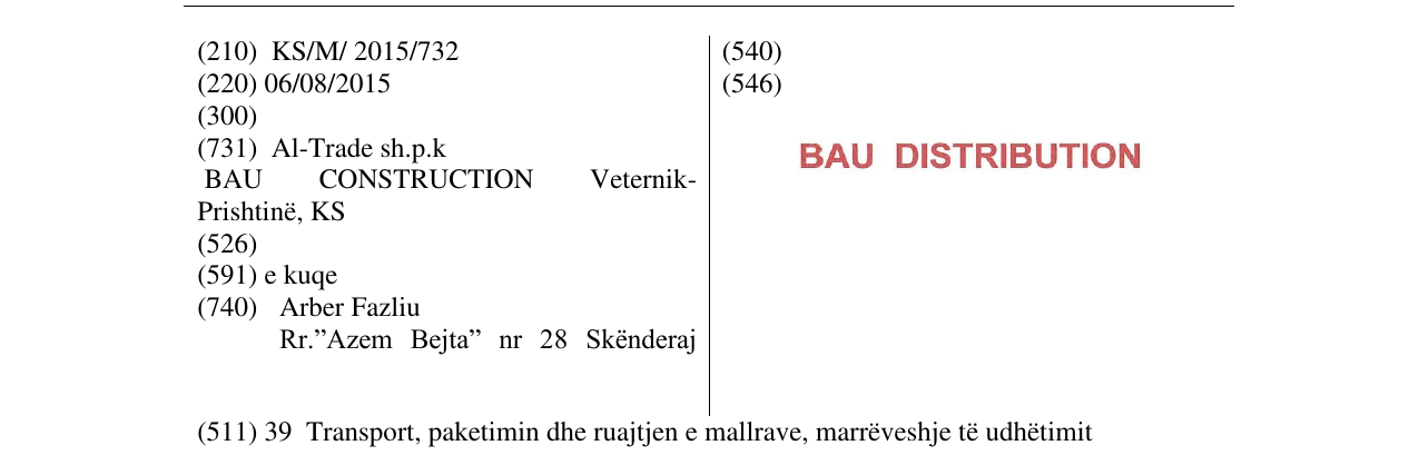 Zëri i markës BAU DISTRIBUTION në buletin