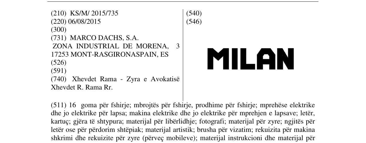 Zëri i markës Markë figurative në buletin