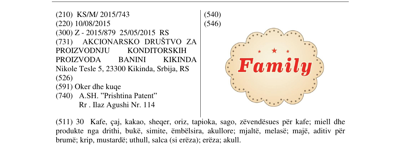 Zëri i markës Markë figurative në buletin