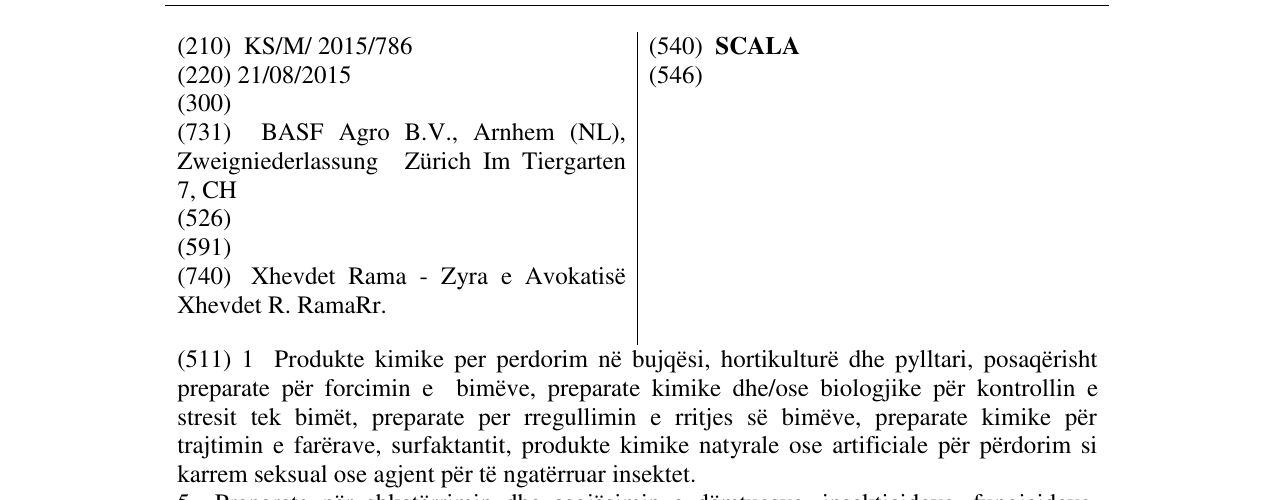 Zëri i markës SCALA në buletin