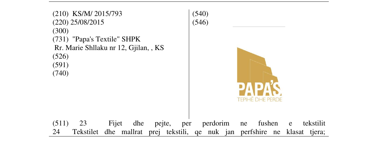 Zëri i markës Markë figurative në buletin