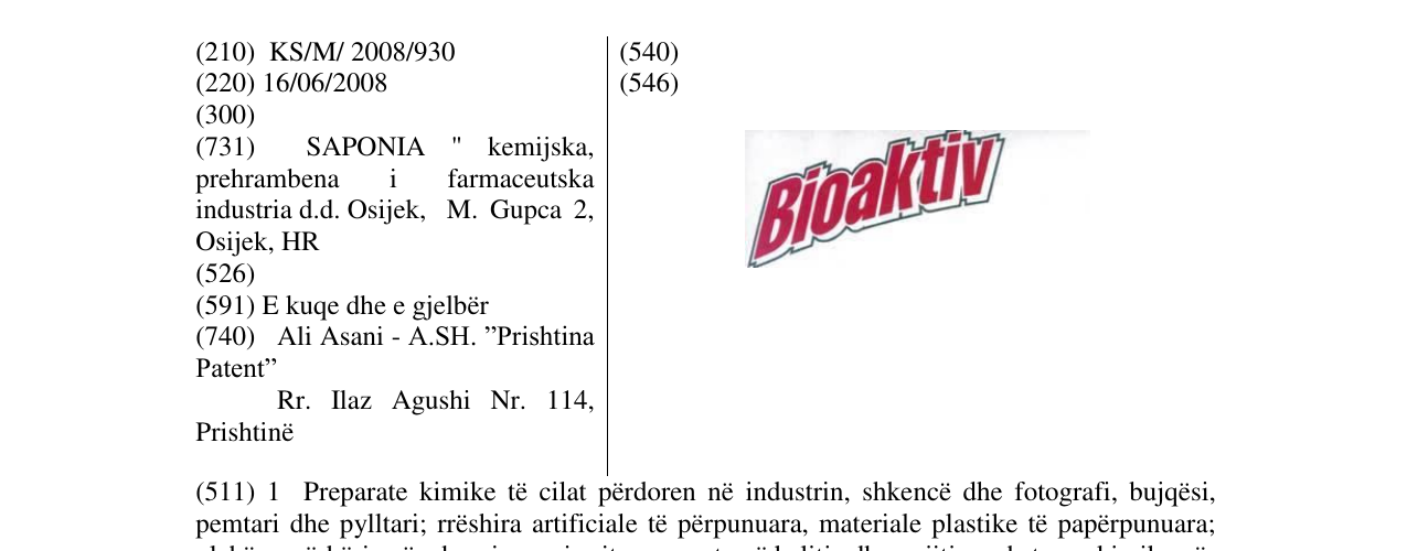 Zëri i markës Markë figurative në buletin