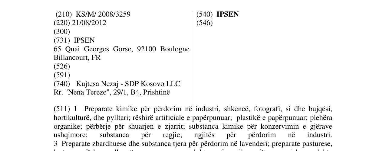 Zëri i markës IPSEN në buletin
