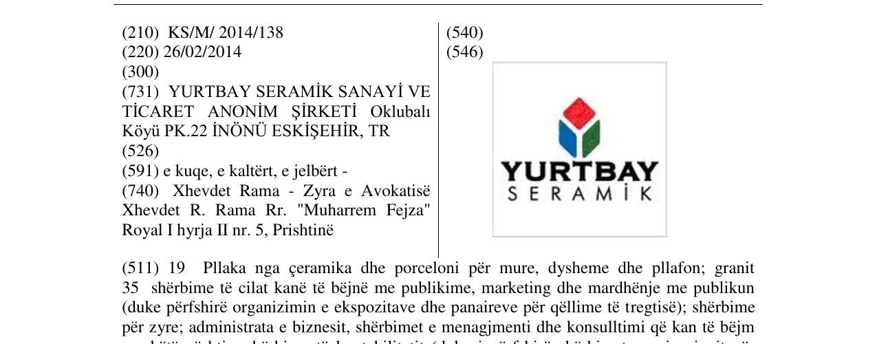 Zëri i markës YURTBAY SERAMIK në buletin