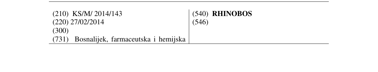 Zëri i markës RHINOBOS në buletin