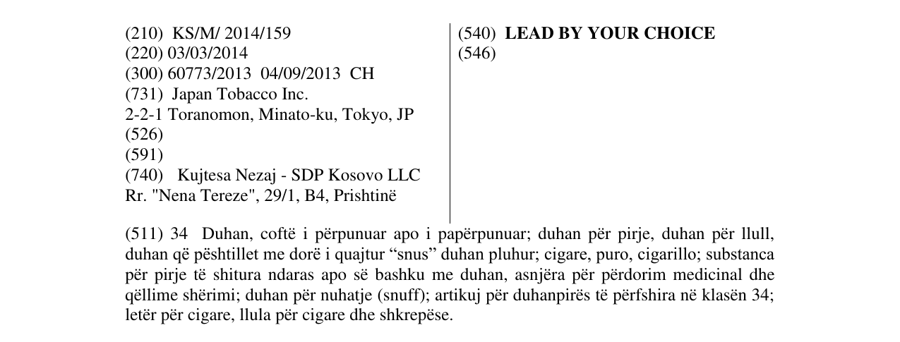 Zëri i markës LEAD BY YOUR CHOICE në buletin