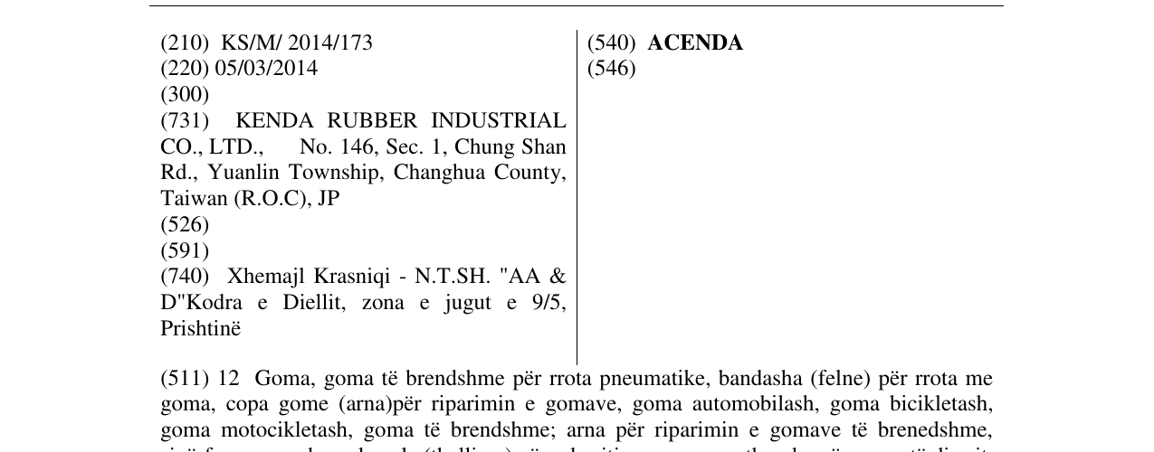 Zëri i markës ACENDA në buletin
