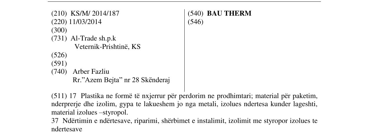 Zëri i markës BAU THERM në buletin
